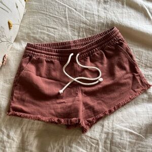 Aerie XS Canvas Shorts Maroon